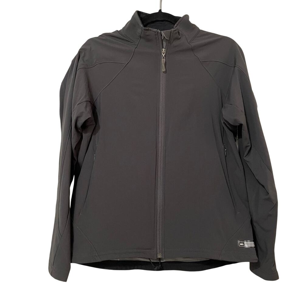REI Charcoal Grey Lightweight Full Zip Woman’s Jacket L Fall Casual Classic